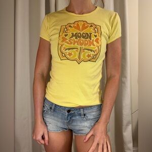 Top Knot Goods Yellow Graphic “Moon Swoon” Baby Tee